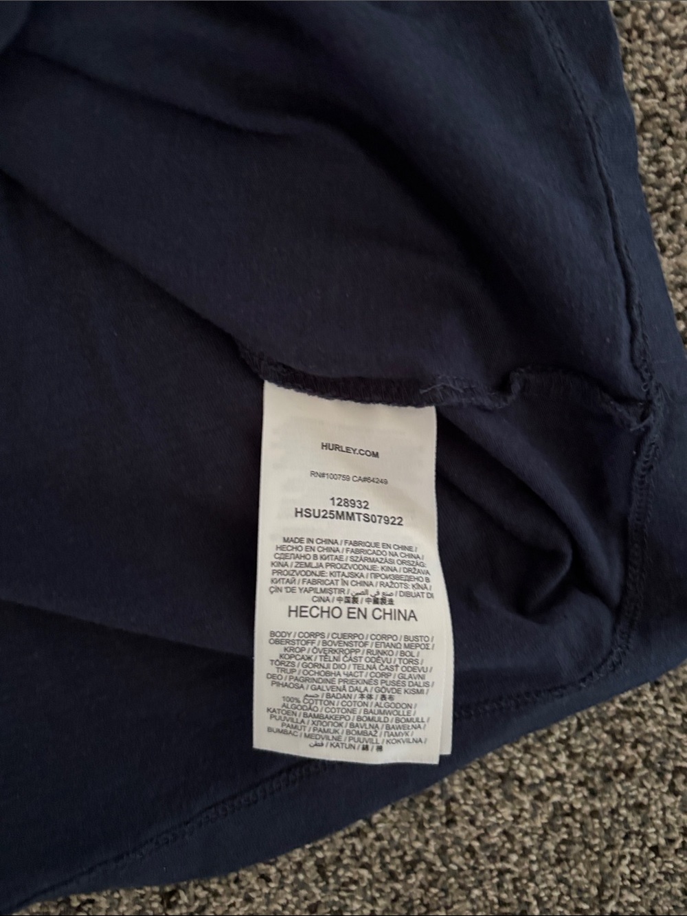 Hurley Navy and White Short Sleeve Ringer Tee with Red Star Detail - Picture 4 of 6